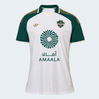 Al Ahli 2026/27 away jersey Player version front view in off white green and gold
