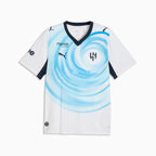 Al Hilal 2026/27 away jersey Fan version front view in white and navy blue