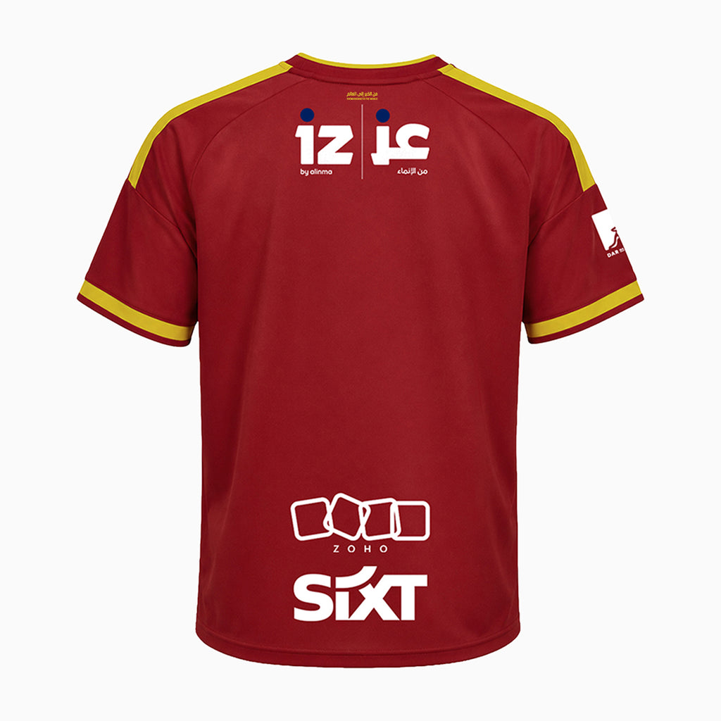 Al Qadsiah 2026/27 home jersey Fan version back view in burgundy and gold