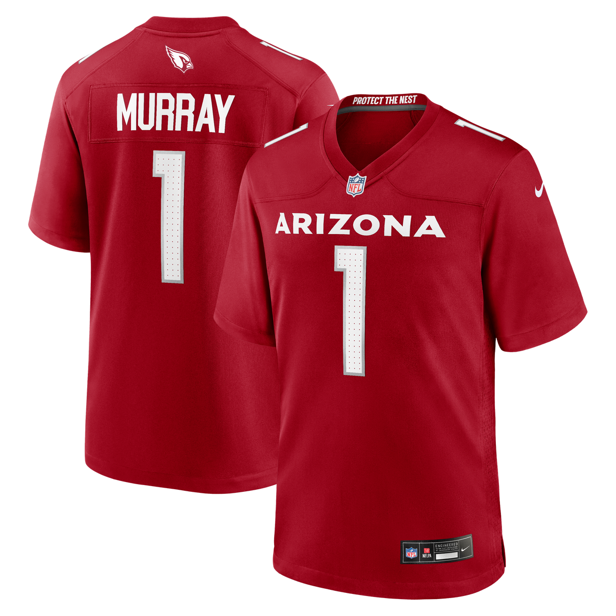 GoalStyle Arizona Cardinals Kyler Murray #1 Game Jersey front and back