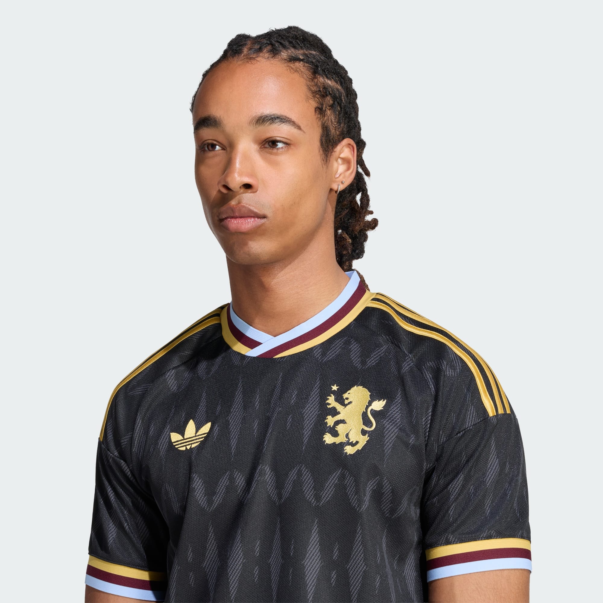 Aston Villa 2026/27 Away Fan Jersey crest and fabric detail