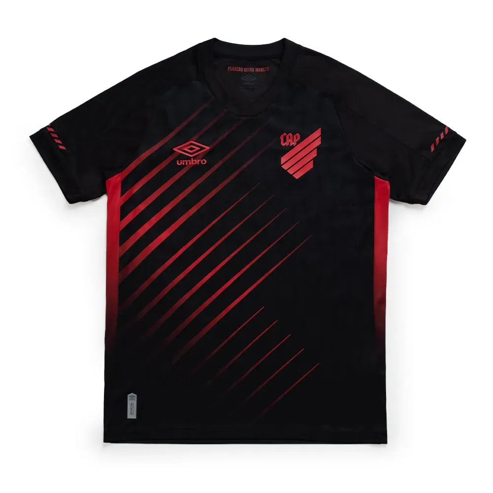 Athletico Paranaense 2026 third jersey Fan version front view in black and red
