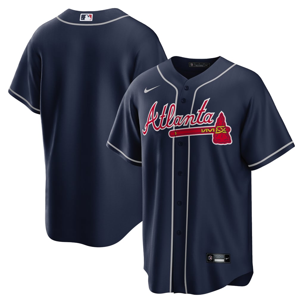 Atlanta Braves Jersey — Navy Alternate — front view