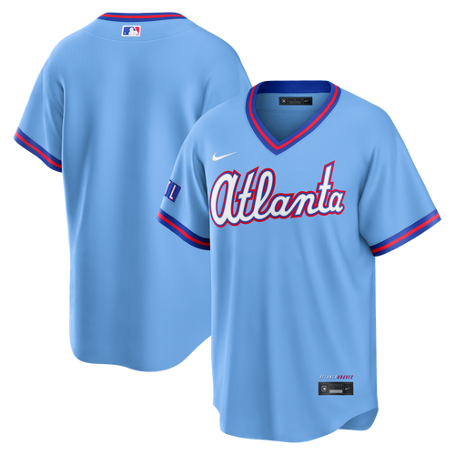 GoalStyle Atlanta Braves Powder Blue 2026 City Connect men's jersey front and back