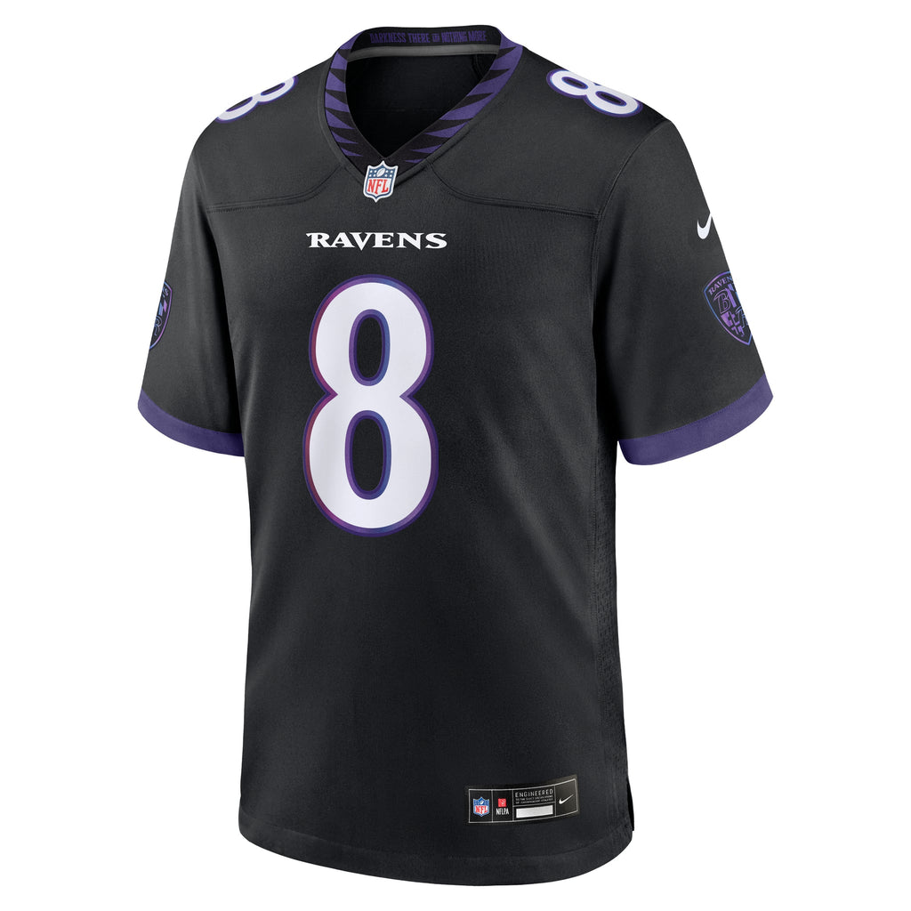 Baltimore Ravens NFL jersey — Lamar Jackson #8 — back view