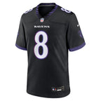 Baltimore Ravens NFL jersey — Lamar Jackson #8 — back view