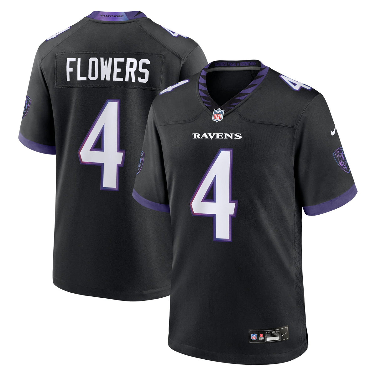 Baltimore Ravens NFL jersey — Zay Flowers #4 — front view
