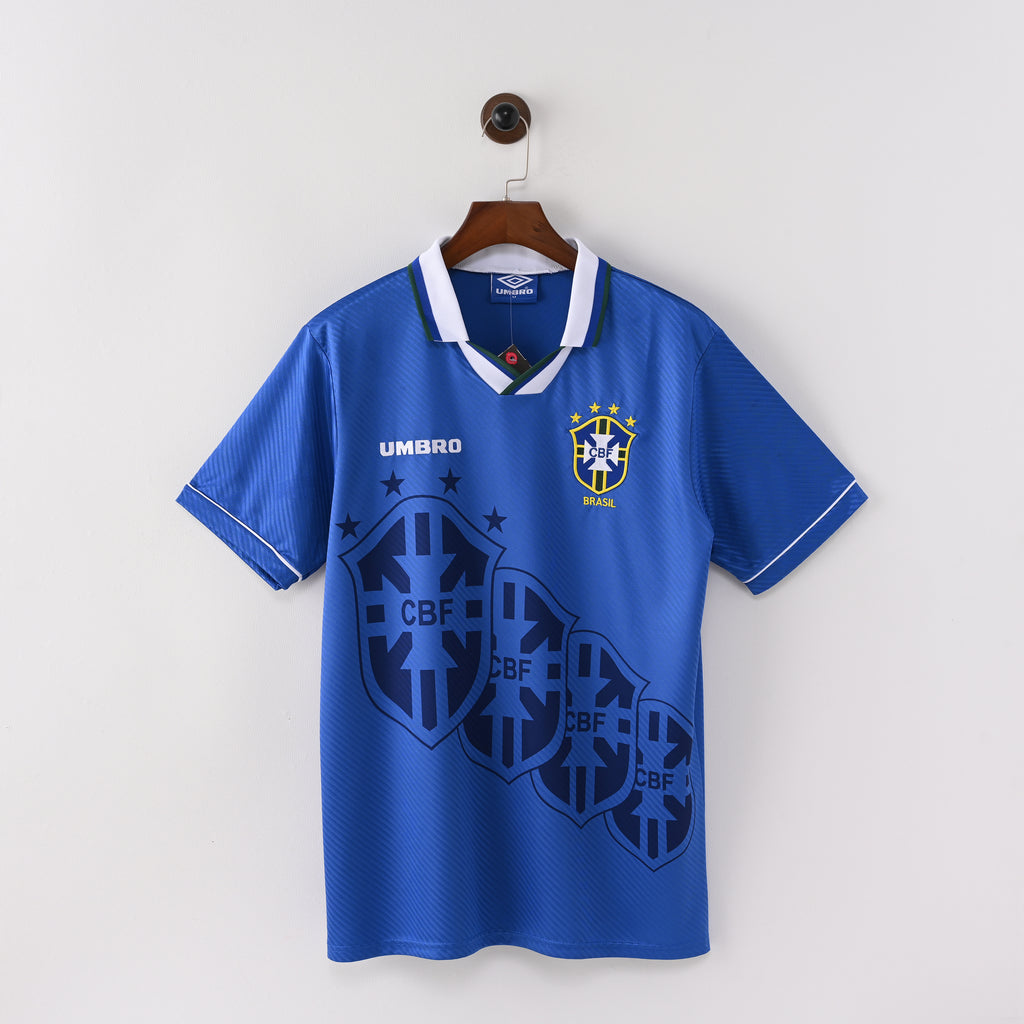 Brazil 1995–97 Four-Star Away Retro Jersey - front view