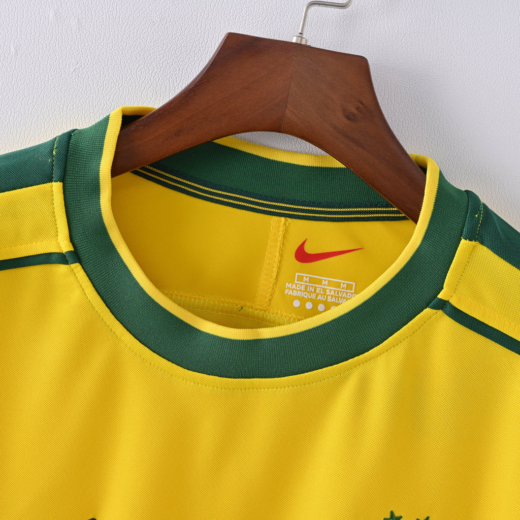 Brazil 1998 World Cup Home Long Sleeve Retro Jersey detail