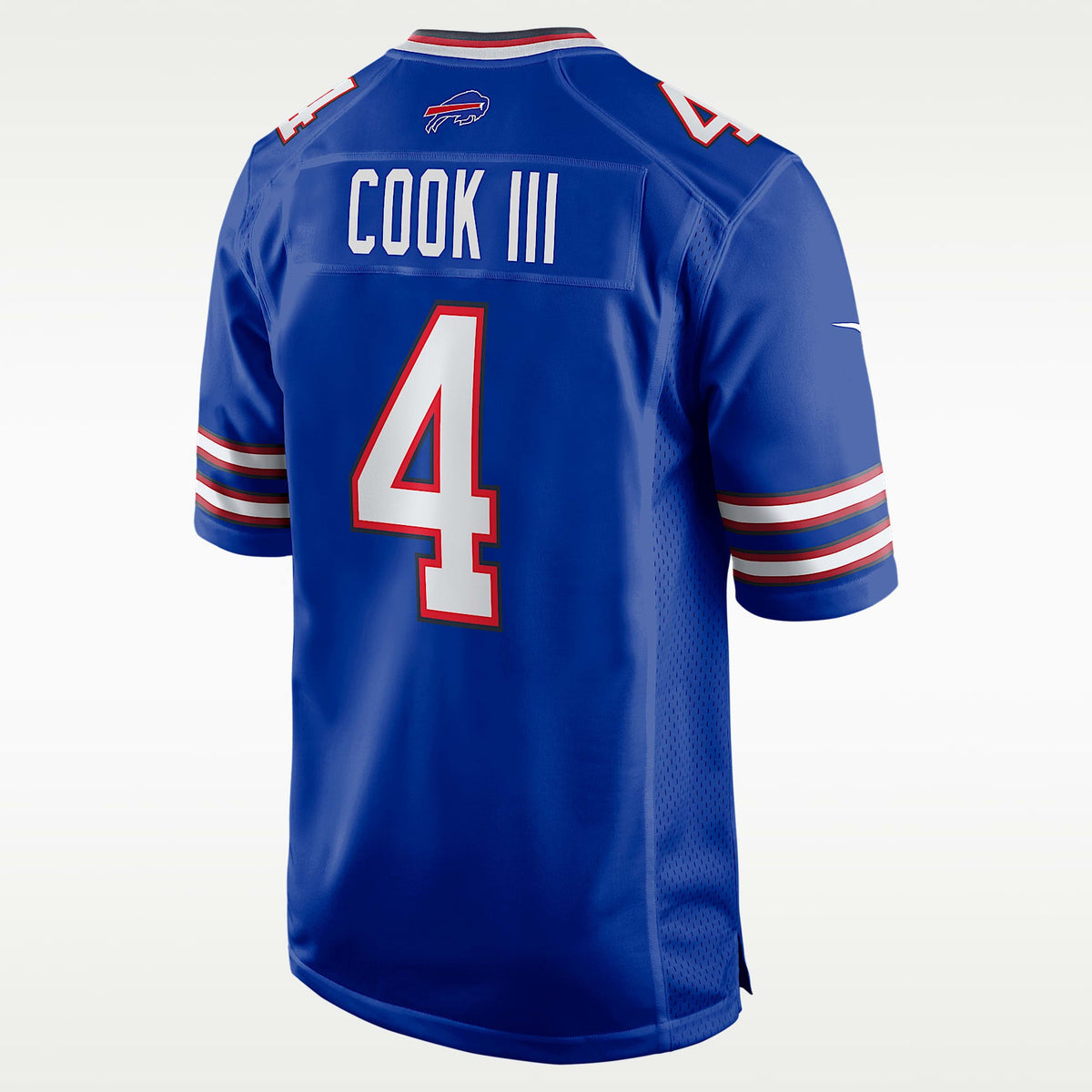 Buffalo Bills NFL jersey — James Cook #4 — back view