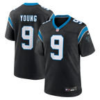 GoalStyle Carolina Panthers Bryce Young #9 Team Game Jersey front and back