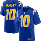 Los Angeles Chargers Alternate Royal jersey Justin Herbert #10 front back