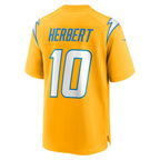 Los Angeles Chargers Charger Power Gold jersey Justin Herbert #10 back