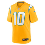 Los Angeles Chargers Charger Power Gold jersey Justin Herbert #10 front