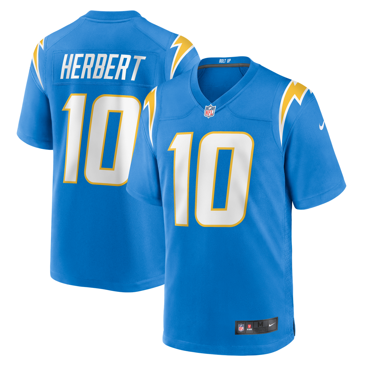 Los Angeles Chargers NFL jersey — Justin Herbert #10 — front view