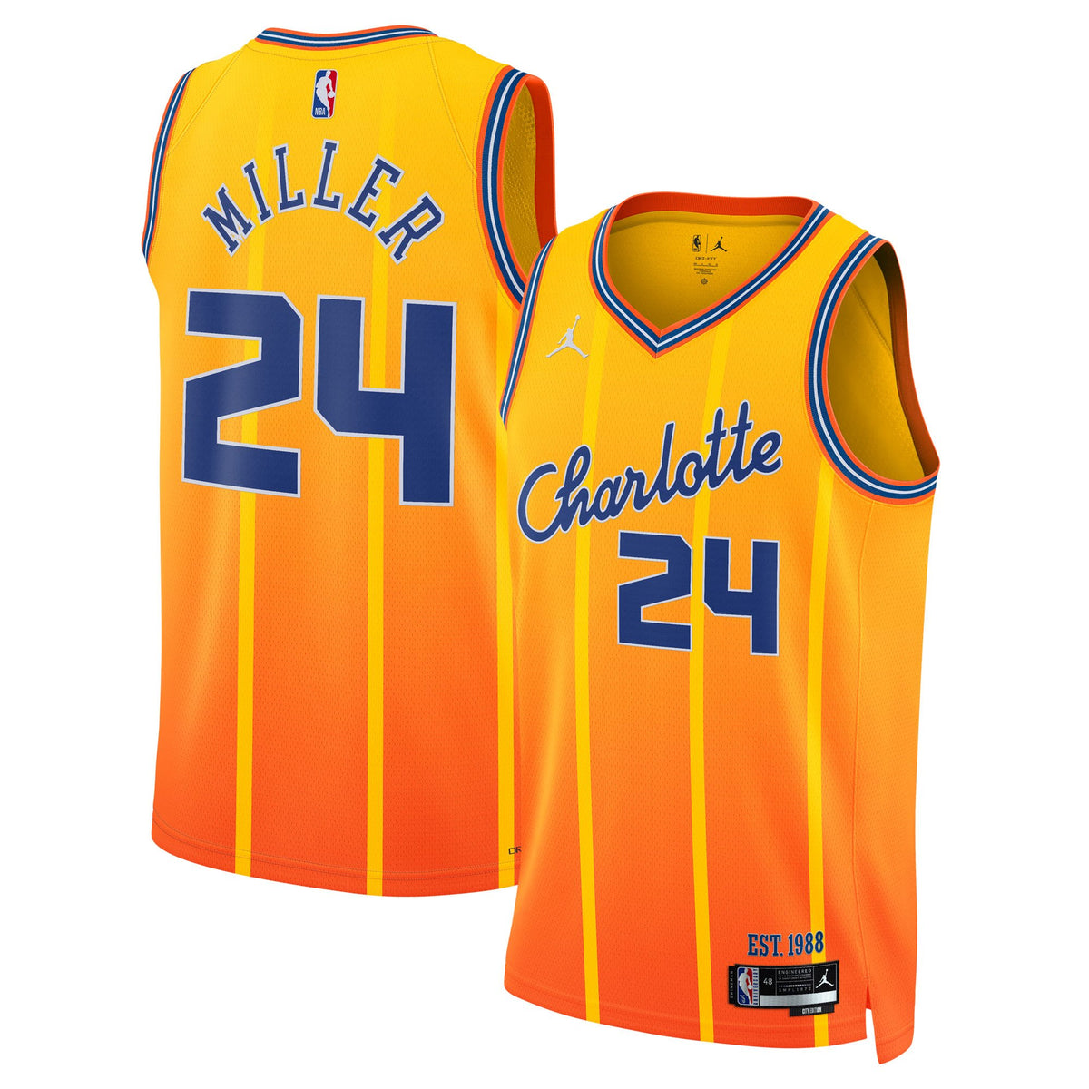 Charlotte Hornets 2025/26 City Edition Brandon Miller #24 jersey — front view
