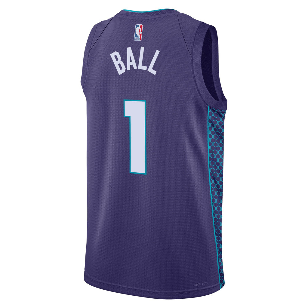 Charlotte Hornets 2025/26 Statement Edition LaMelo Ball #1 jersey — back view