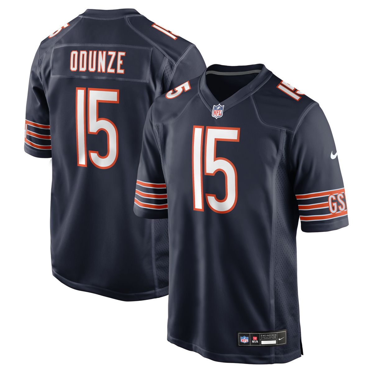 Chicago Bears NFL jersey — Rome Odunze #15 — front view