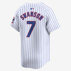 Chicago Cubs White Home Jersey — Dansby Swanson #7 — back view