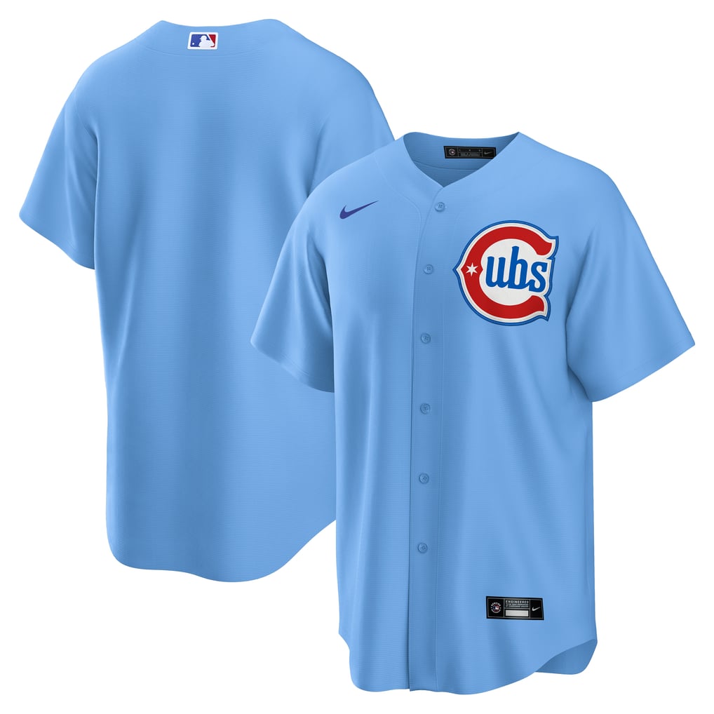 Chicago Cubs Light Blue Alternate jersey masculino, vista trasera