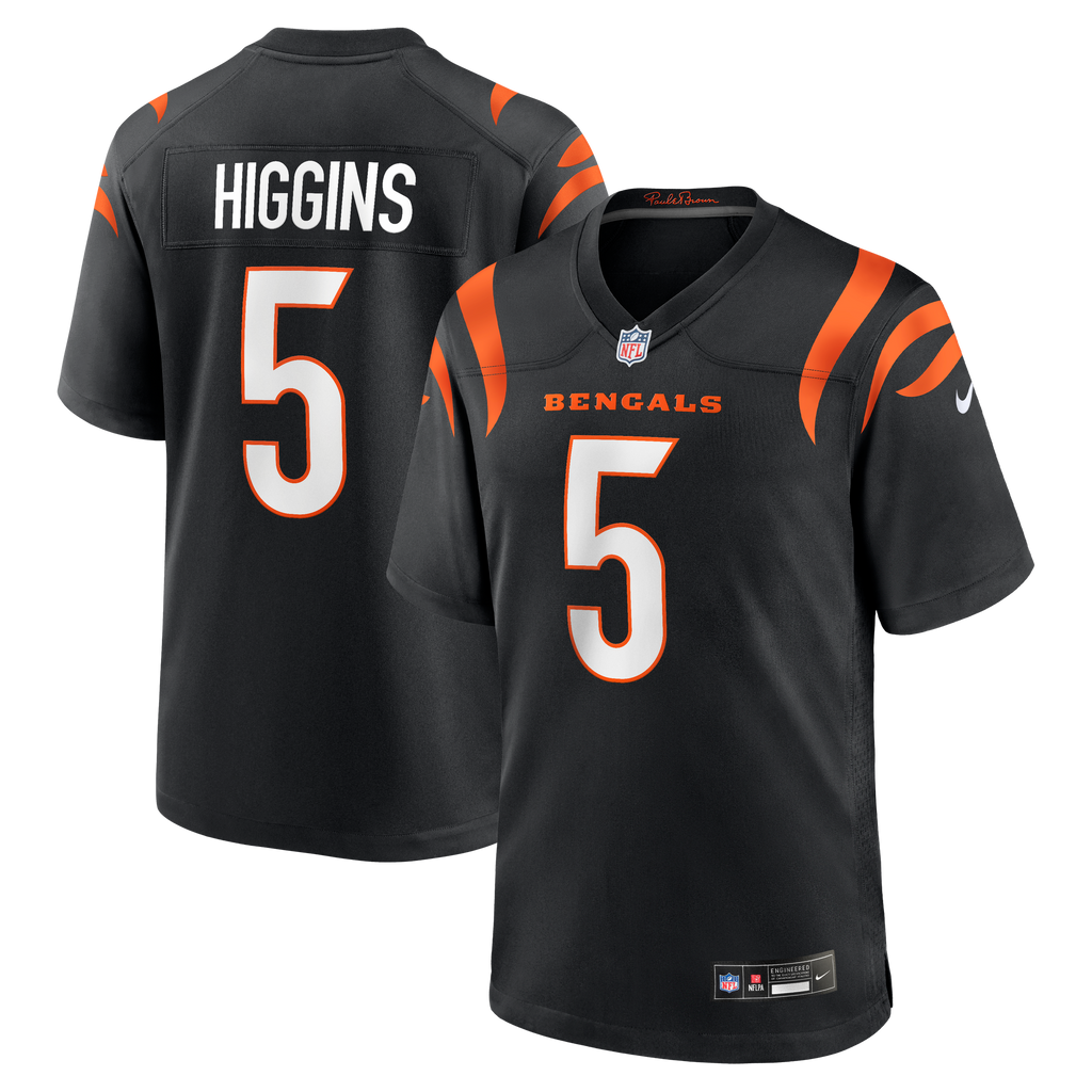 Cincinnati Bengals NFL jersey — Tee Higgins #5 — front view