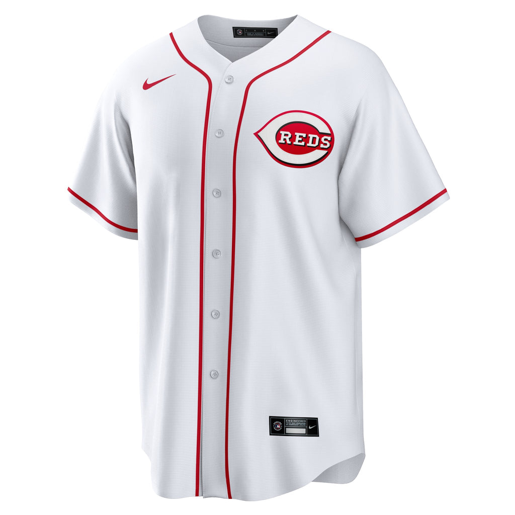 Cincinnati Reds Jersey — White Home — Tyler Stephenson #37 — back view