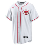 Cincinnati Reds Jersey — White Home — Tyler Stephenson #37 — back view