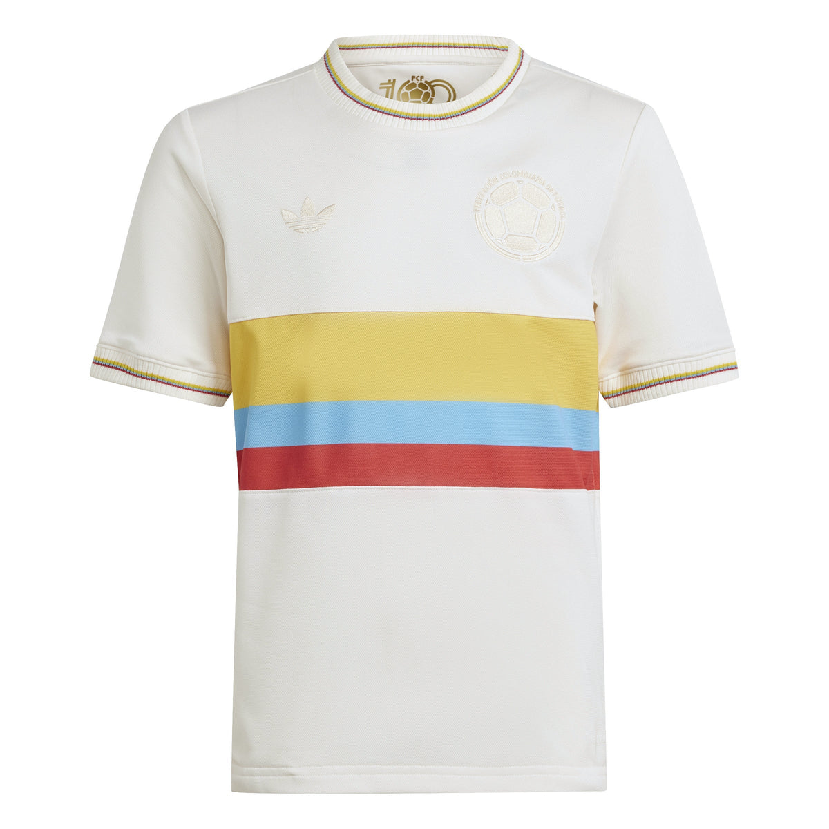 Colombia Centenario Kids — uniforme infantil adidas, vista frontal
