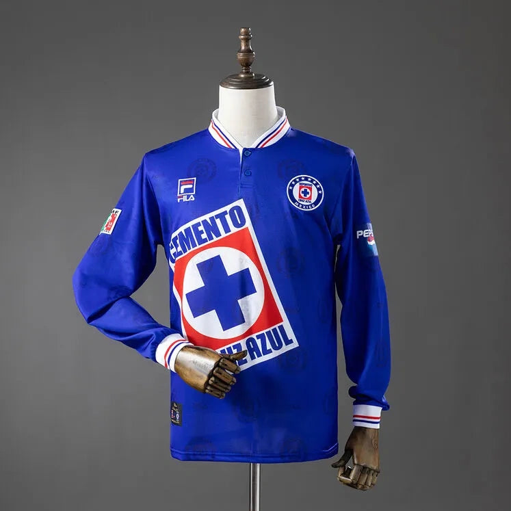 Cruz Azul 1998 Home Long Sleeve Retro Jersey – front view