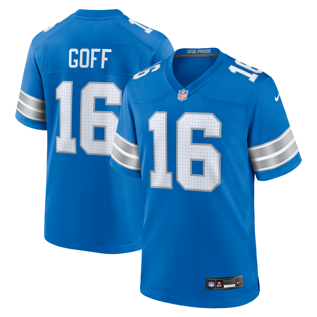 Detroit Lions NFL jersey — Jared Goff #16 — front view