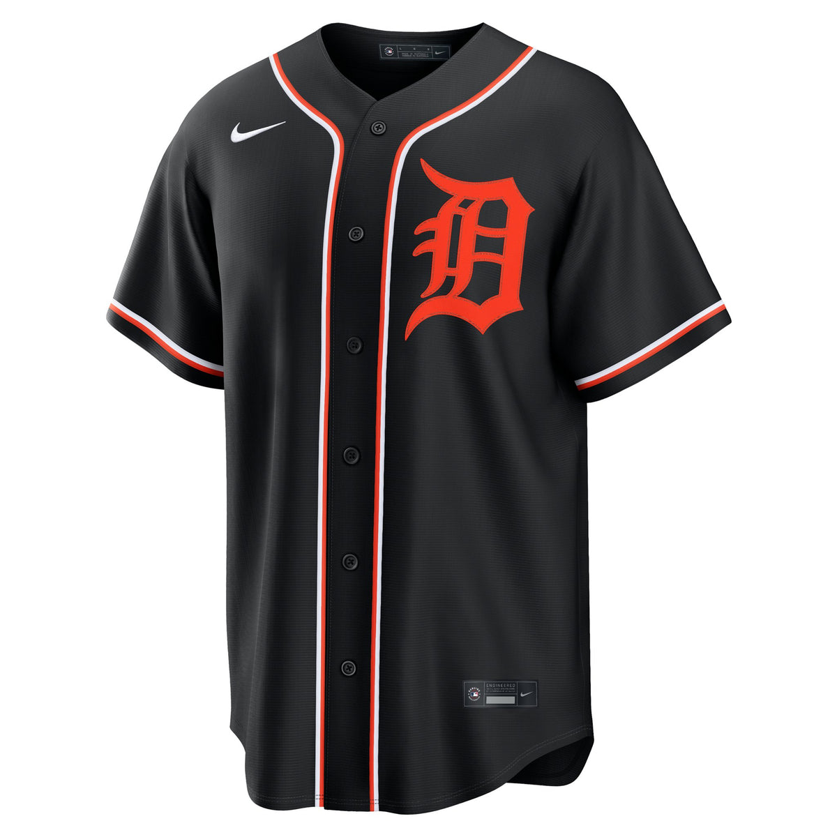 Detroit Tigers Jersey — Black Out Fashion — back view