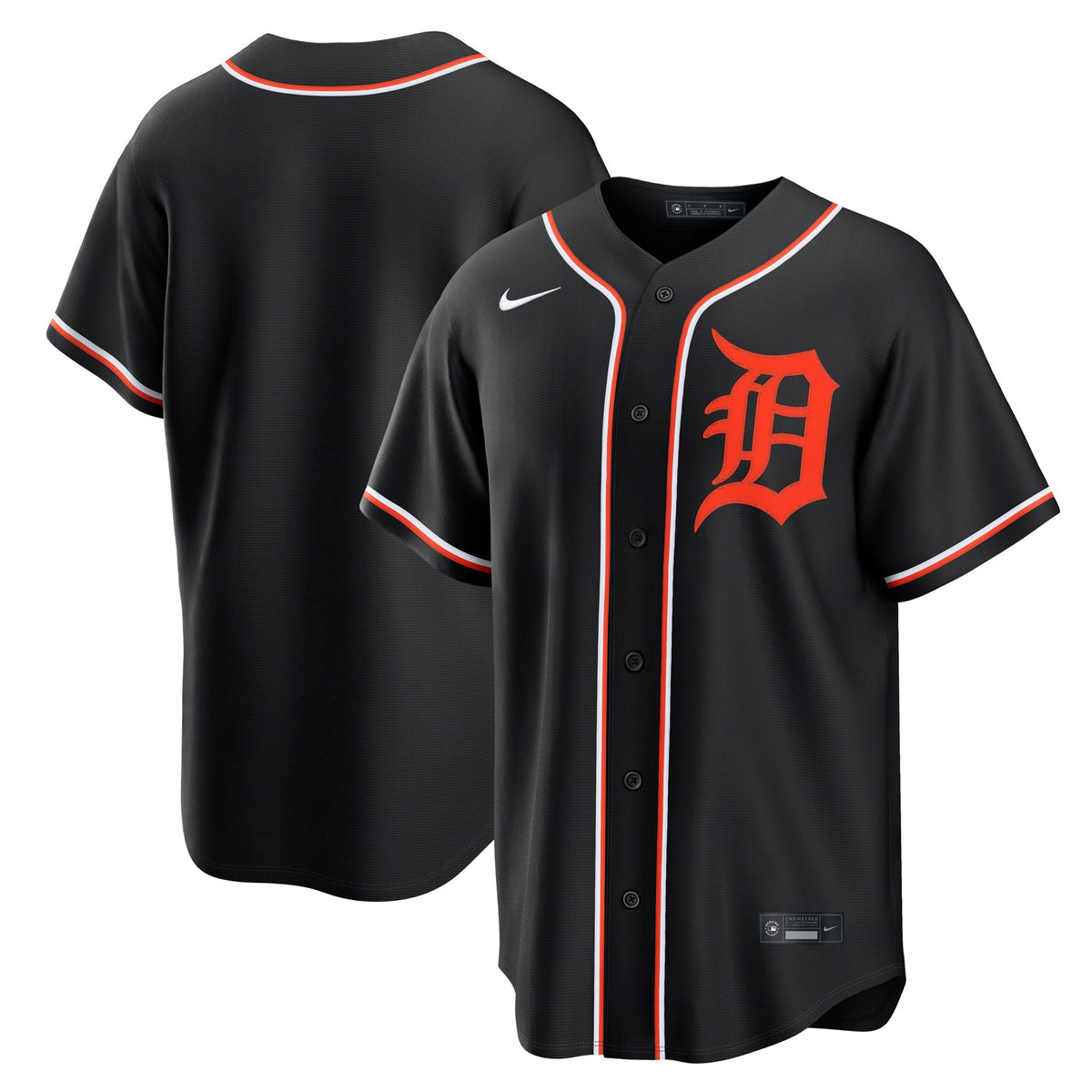 Detroit Tigers Jersey — Black Out Fashion — front view