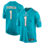 Miami Dolphins Aqua Alternate Jersey — Tua Tagovailoa #1 — front view