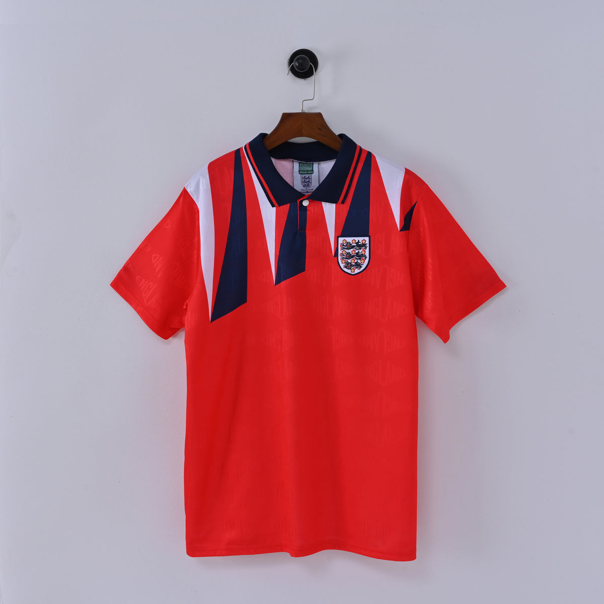 England 1992 Red Away Retro Jersey - front view