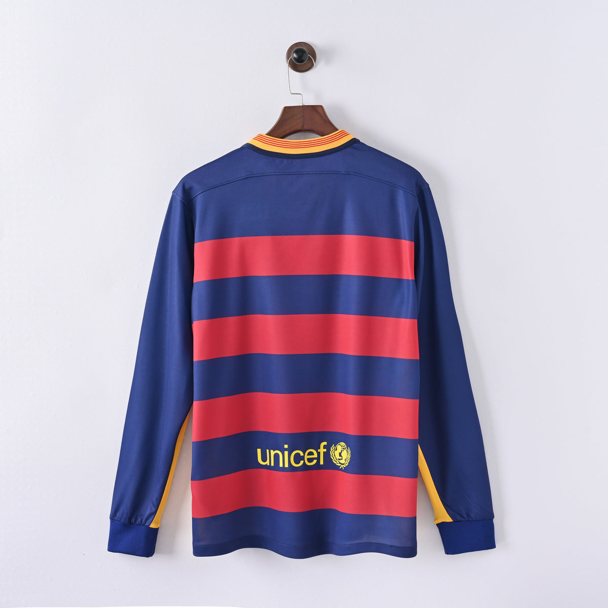 FC Barcelona 2015/16 Home Long Sleeve retro jersey — vista trasera completa
