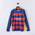 FC Barcelona 2015/16 Home Long Sleeve retro jersey — vista frontal completa