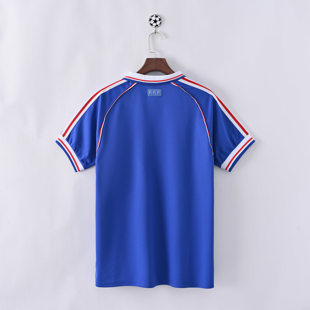 France 1998 Home Retro Jersey back view