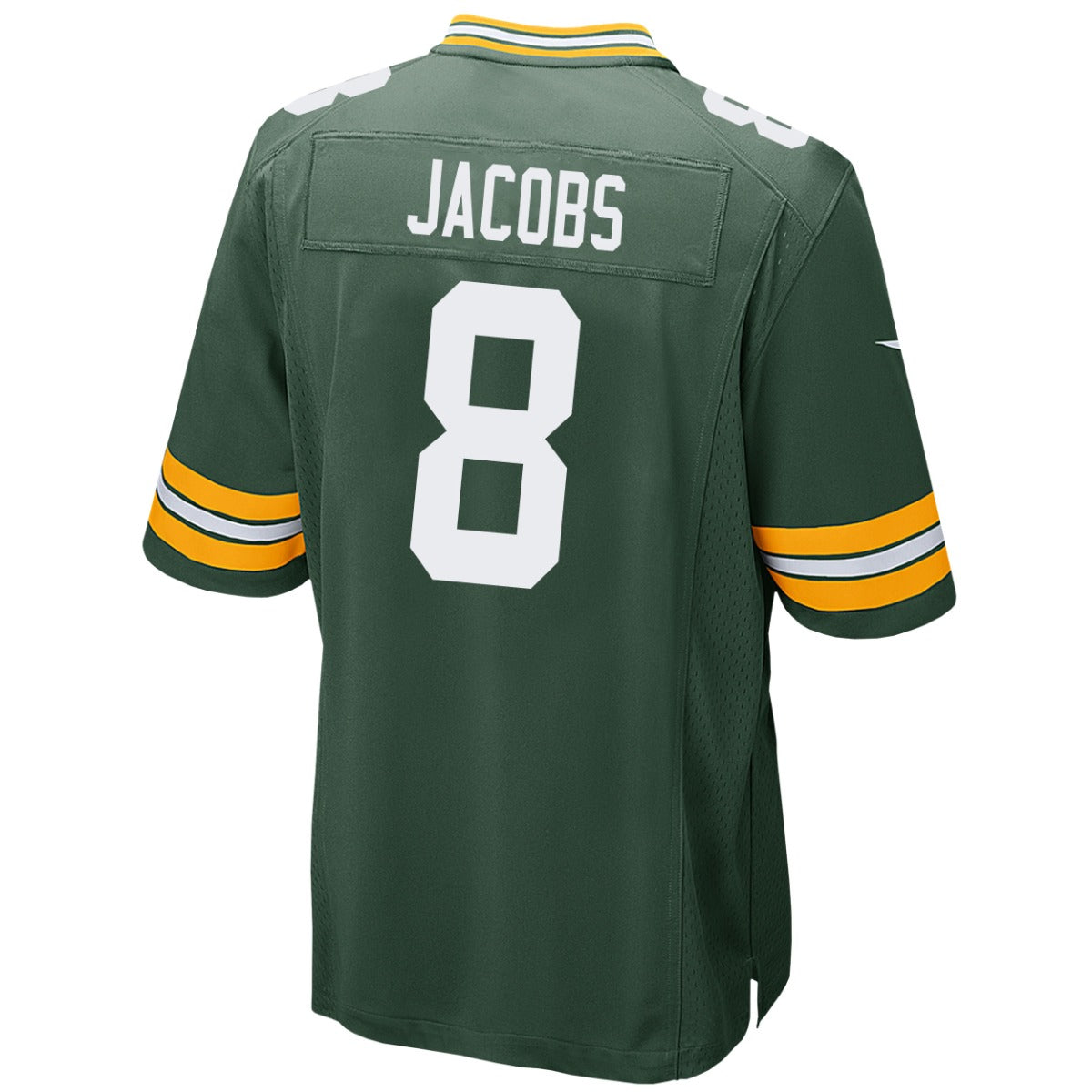 Green Bay Packers NFL jersey — Josh Jacobs #8 — back view