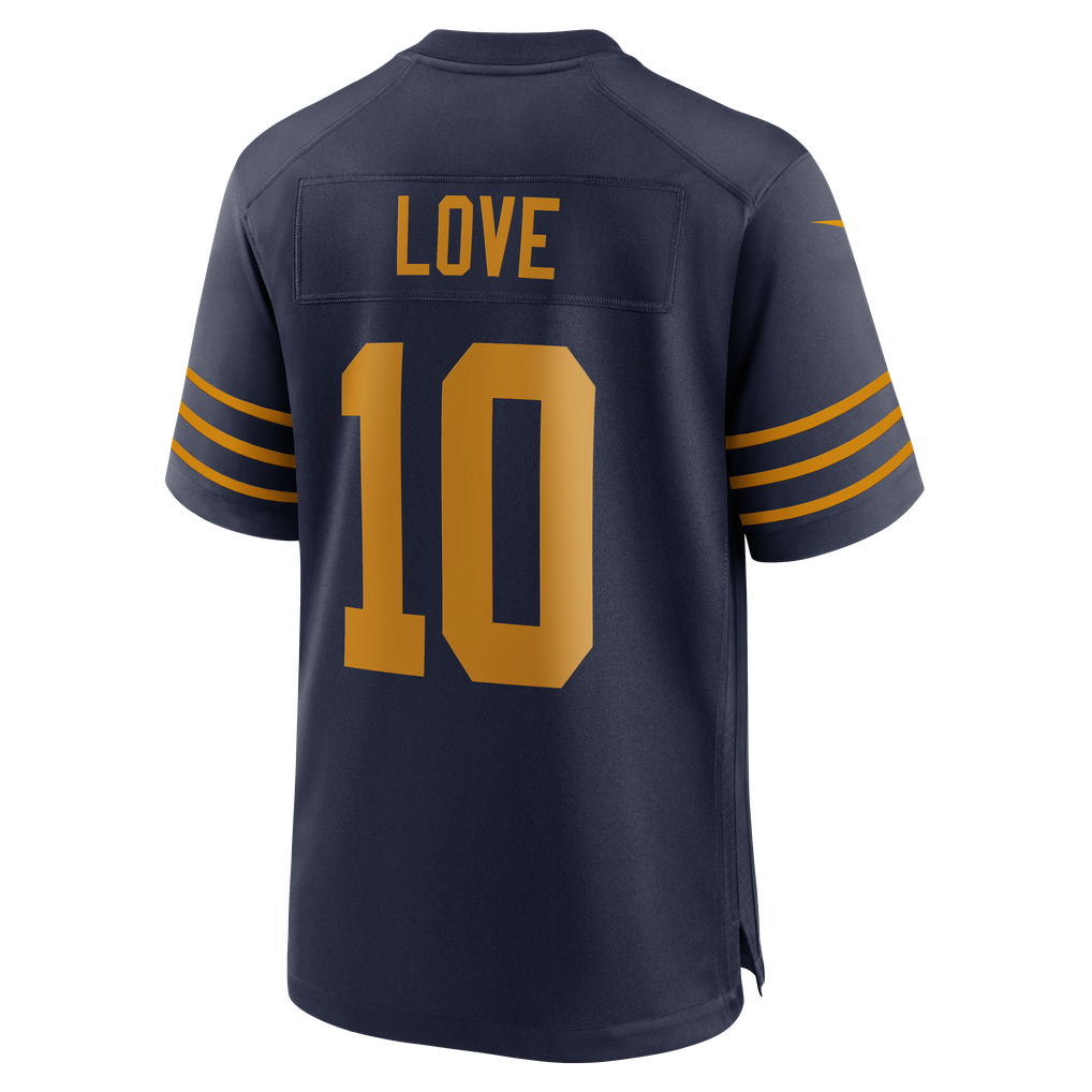 GoalStyle Green Bay Packers The 1923 Classic Navy NFL jersey, Jordan Love #10, back view