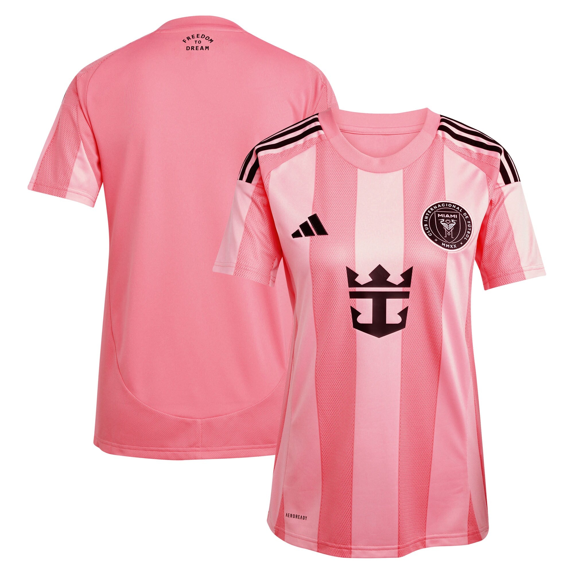 Inter Miami CF 2026 home jersey Women Fan version front and back views in pink