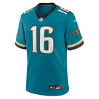 GoalStyle Jacksonville Jaguars Prowler Throwback Jersey Teal Trevor Lawrence #16 front