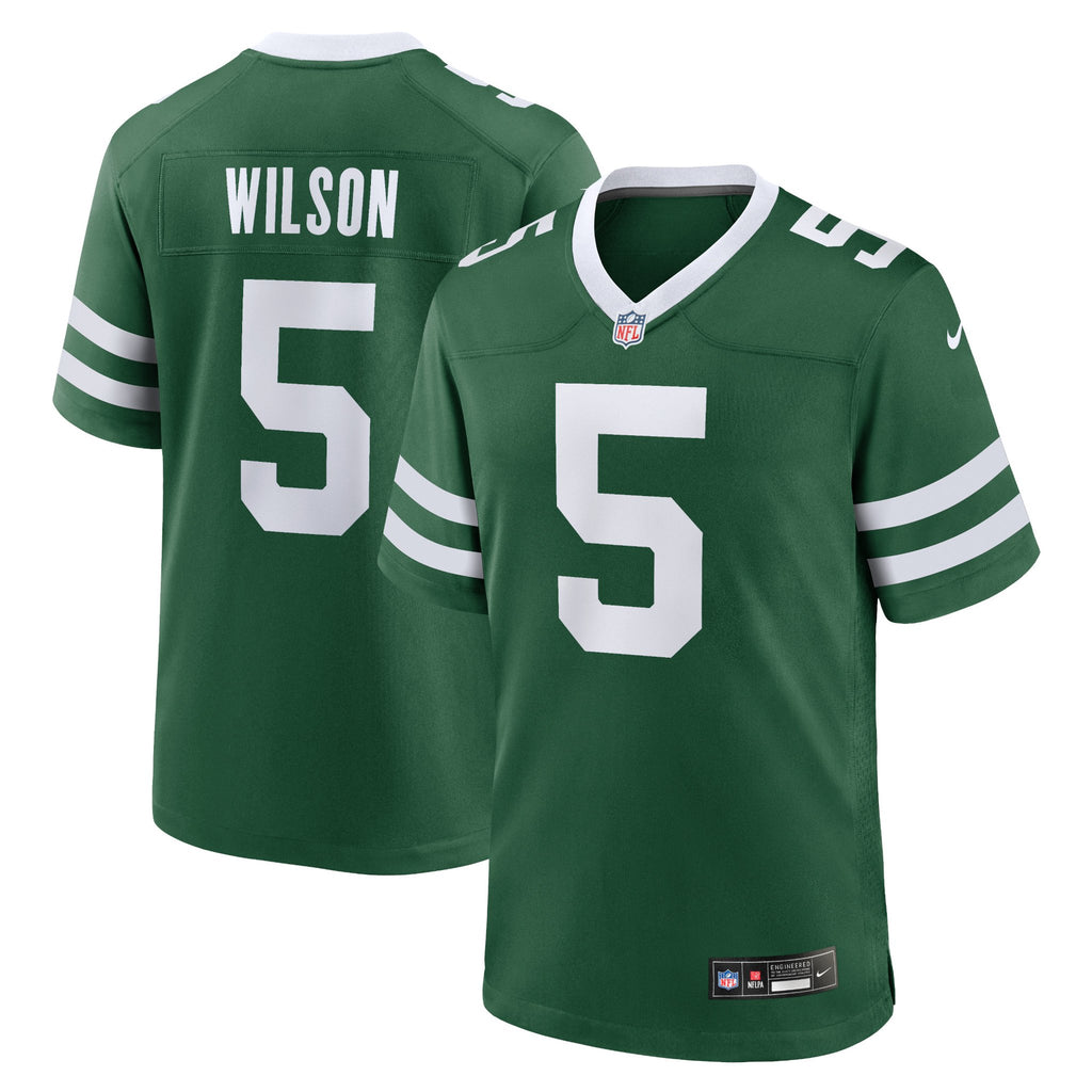 New York Jets NFL jersey — Garrett Wilson #5 — front view