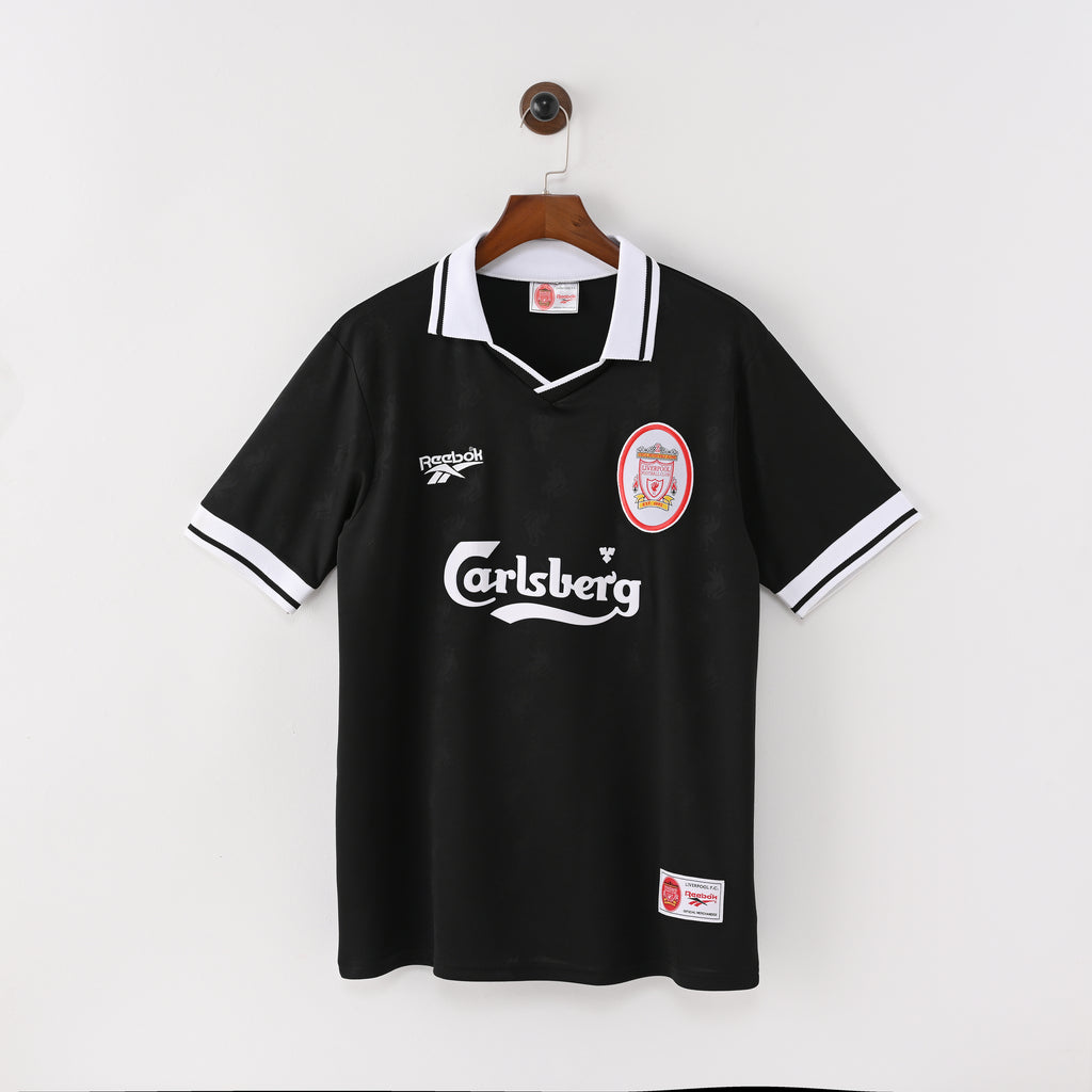 Liverpool FC 1996/97 Black Second Away Retro Jersey - front view