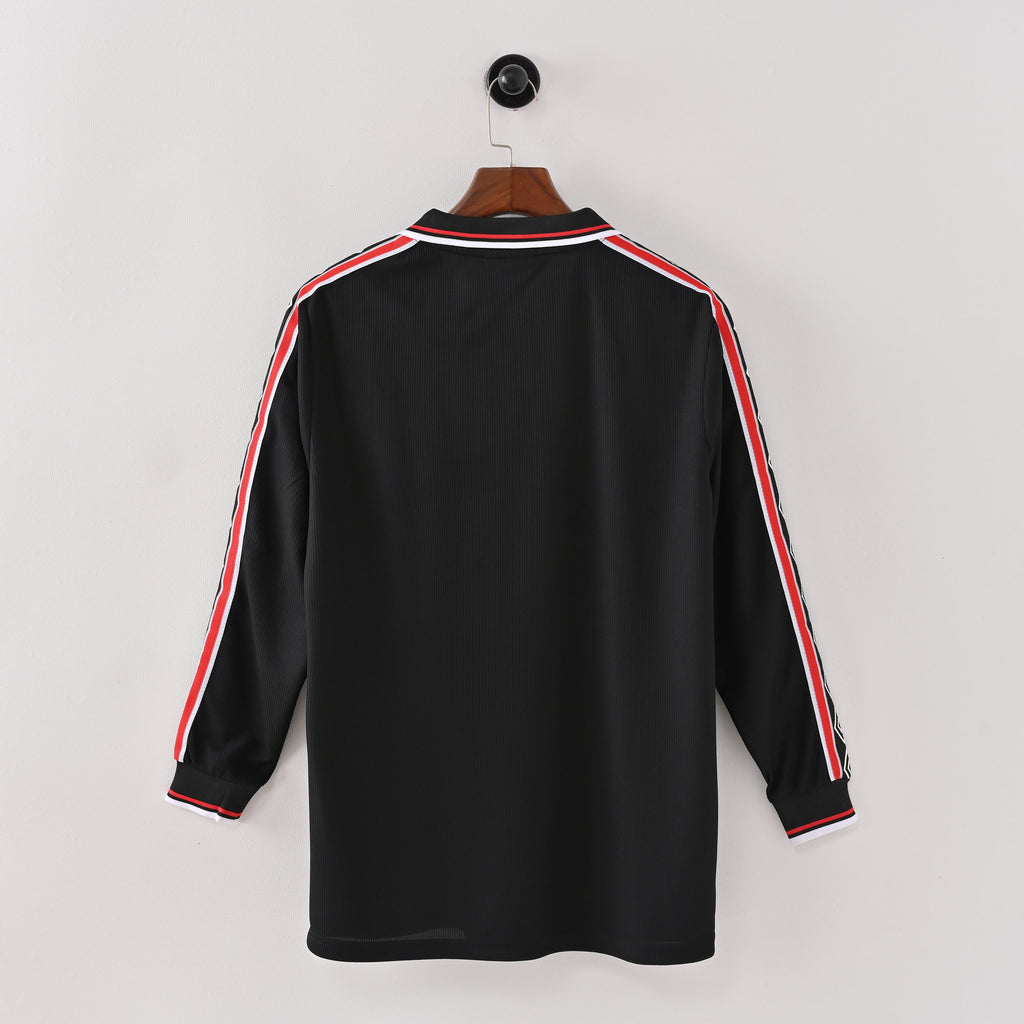 Manchester United 1998/99 Black Long Sleeve Retro Jersey back view