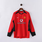 Manchester United 2002/03 Home Long Sleeve Retro Jersey full front view