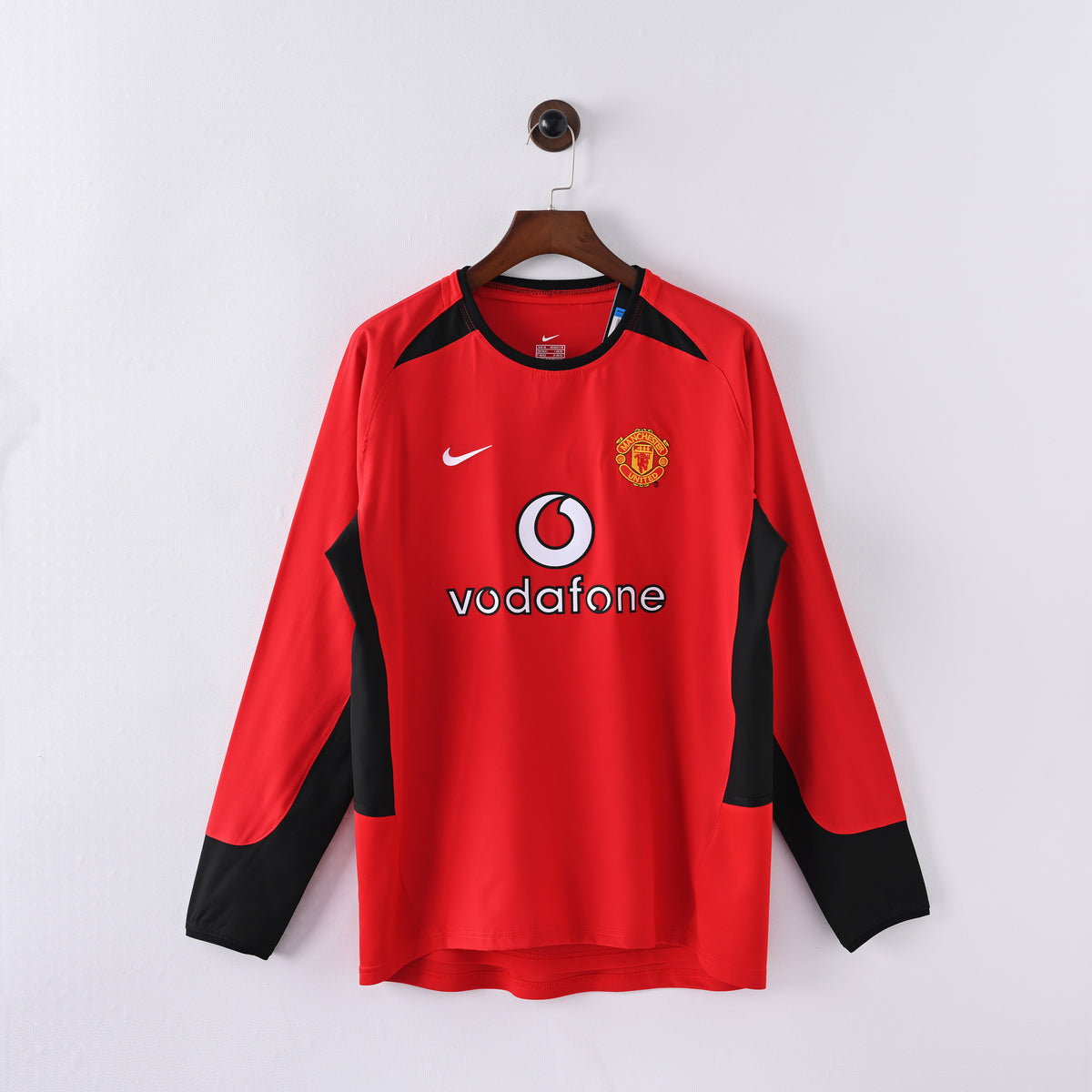 Manchester United 2002/03 Home Long Sleeve Retro Jersey full front view