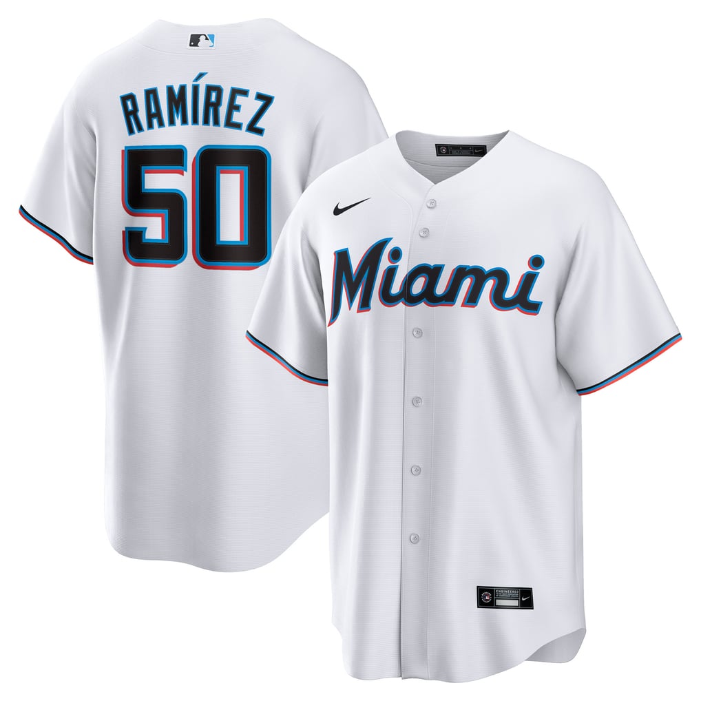 Miami Marlins Jersey — White Home — Agustín Ramírez #50 — front view