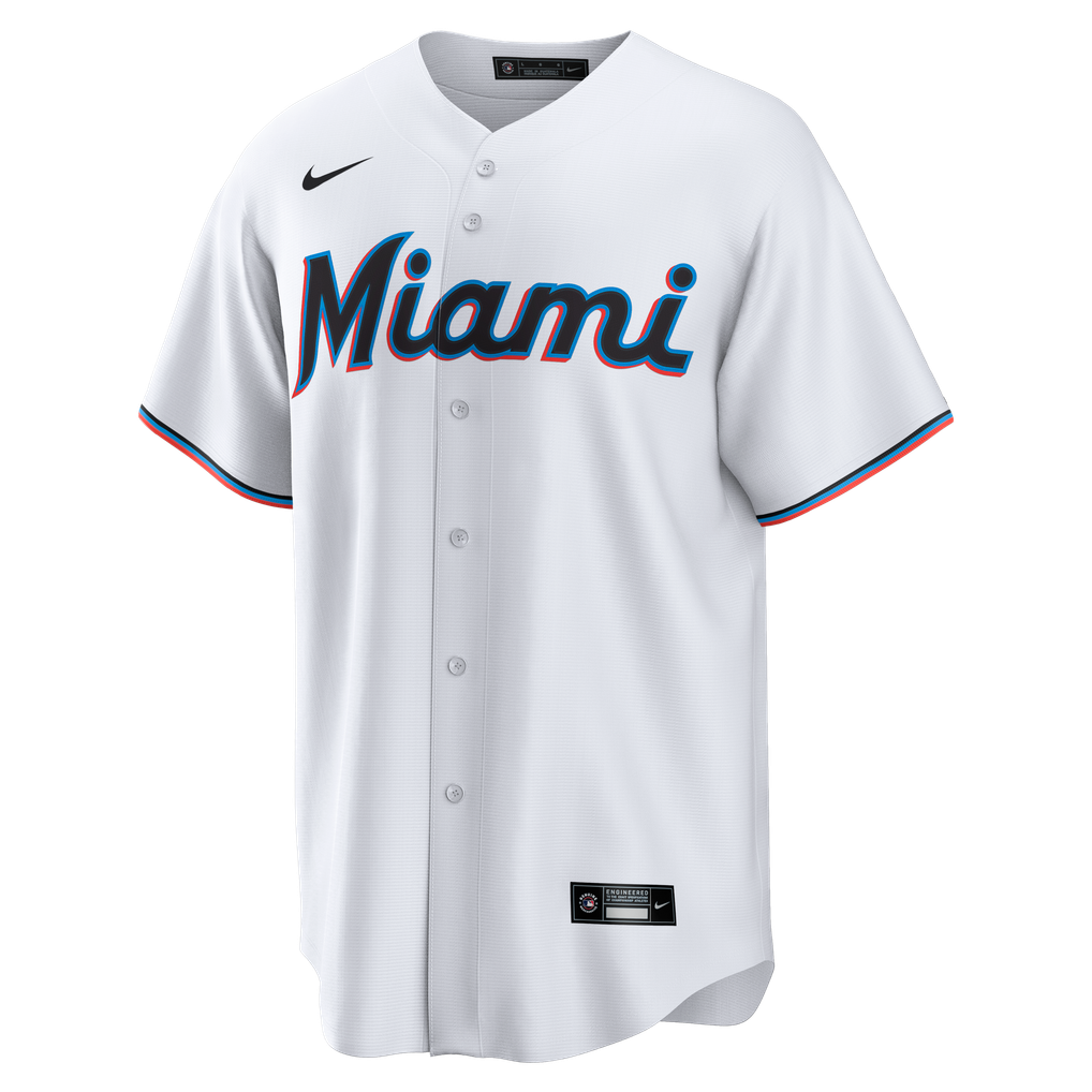 Miami Marlins Jersey — White Home — Griffin Conine #18 — back view
