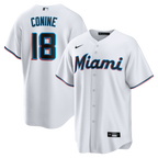 Miami Marlins Jersey — White Home — Griffin Conine #18 — front view