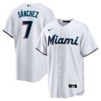 Miami Marlins Jersey — White Home — Jesús Sánchez #7 — front view